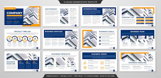 Plantilla editable de presentación de empresa con estilo minimalista y moderno