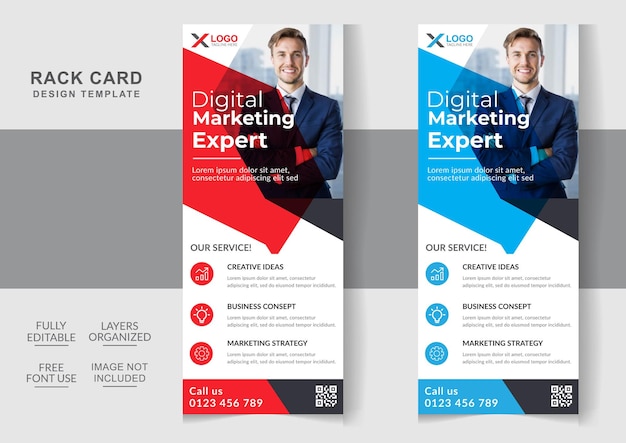 Plantilla editable de volante dl de tarjeta de rack corporativa de negocios creativos