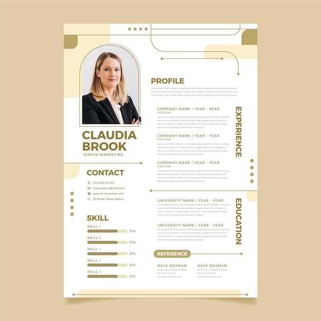 Plantilla editorial de curriculum vitae