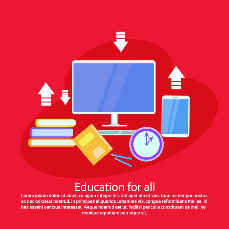 Vector plantilla de educación para todos web banner con copia espacio