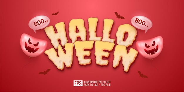 Plantilla de efecto de estilo 3d editable de texto de halloween