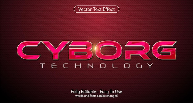 Plantilla de efecto de estilo editable creativo 3d cyborg tech