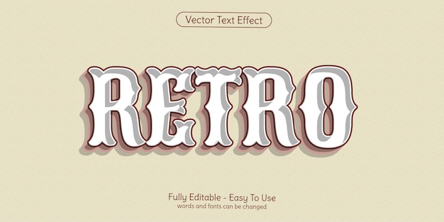 Plantilla de efecto de estilo editable retro de texto 3d