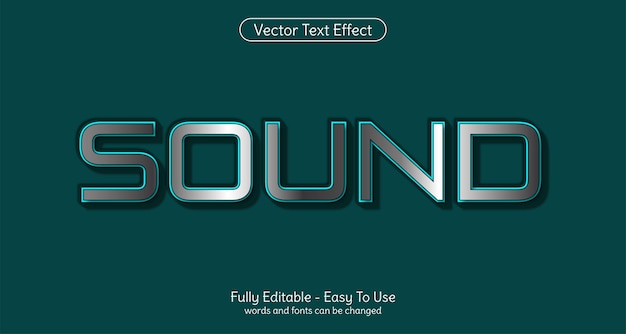 Plantilla de efecto de estilo editable de sonido de texto 3d creativo