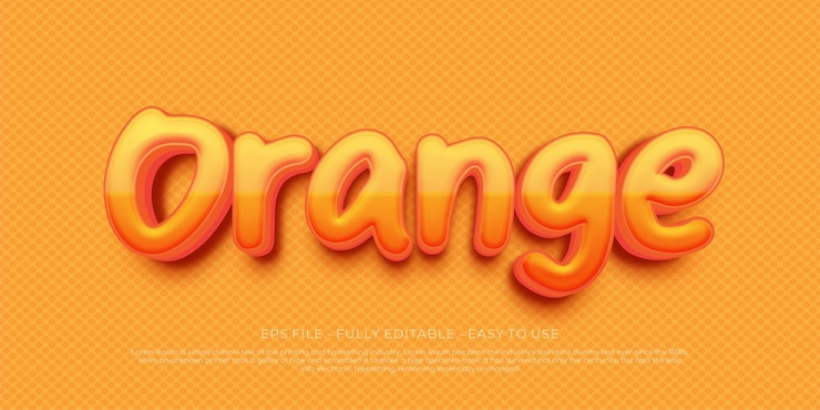 Vector plantilla de efecto de estilo editable de texto 3d naranja
