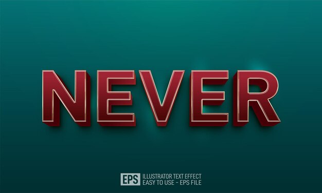 Plantilla de efecto de estilo editable de texto nunca 3d