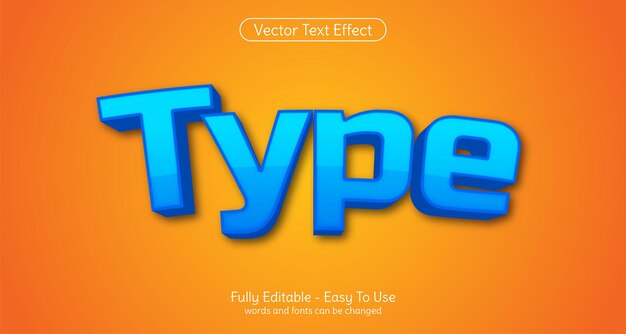 Vector plantilla de efecto de estilo editable de tipo de texto creativo en 3d