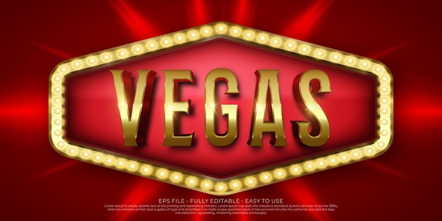 Plantilla de efecto de estilo editable vegas de texto 3d creativo