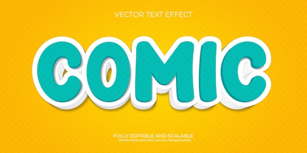 Vector plantilla de efecto de estilo de texto cómico 3d vector premium