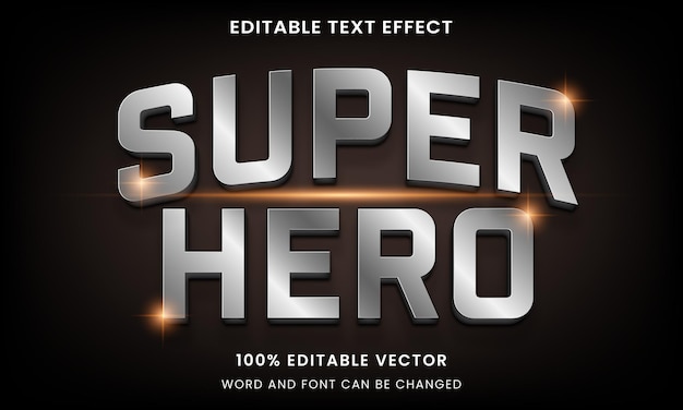 Plantilla de efecto de estilo de texto metálico plateado de lujo 3d efecto de texto editable