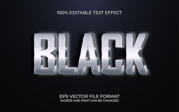 Plantilla de efecto de estilo de texto negro efecto de texto editable