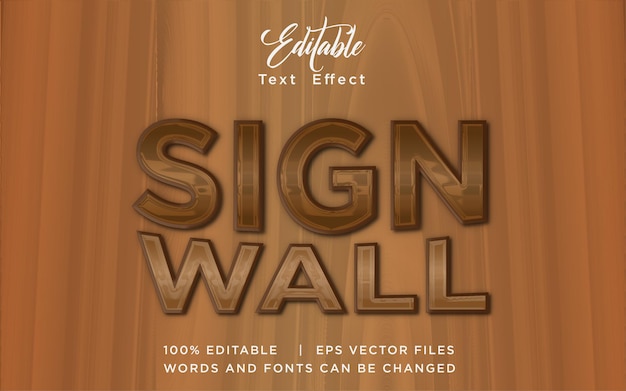 plantilla de efecto de estilo de texto de pared de signo
