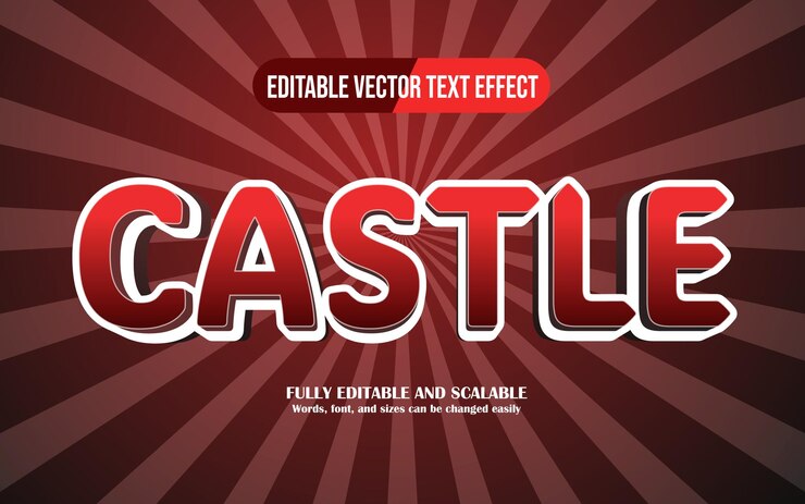 Vector plantilla de efecto de estilo de texto vectorial y maqueta de efecto de texto 3d editable
