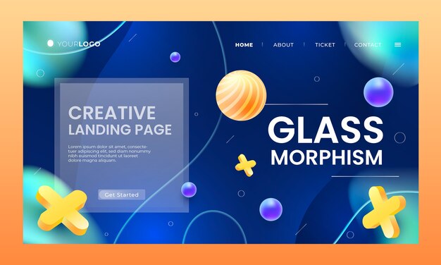plantilla de efecto de glassmorphism dibujada a mano