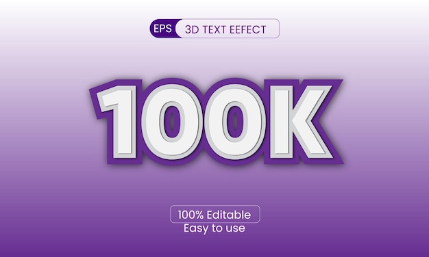 Plantilla de efecto de texto de 100k vector premium