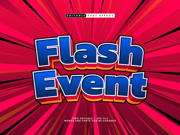plantilla de efecto de texto 3D editable para eventos flash