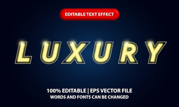 Plantilla de efecto de texto 3D editable de lujo: letras brillantes y lujosas sobre fondo oscuro