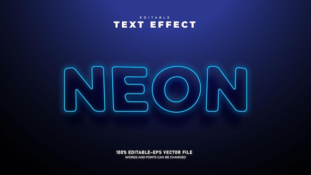 Plantilla de efecto de texto 3d editable de luz de ciudad de neón vector premium