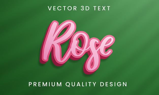 Plantilla de efecto de texto 3d editable rosa
