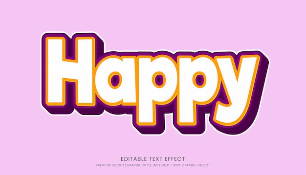 plantilla de efecto de texto 3D editable tipografía en negrita y estilo abstracto