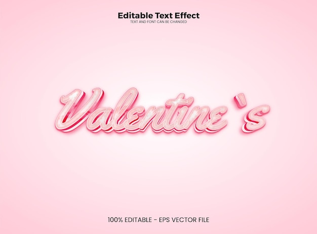 Plantilla de efecto de texto 3d de efecto de texto editable de San Valentín