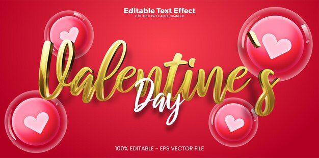 Plantilla de efecto de texto 3d con efecto de texto editable de San Valentín