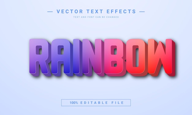 Plantilla de efecto de texto arco iris 3d