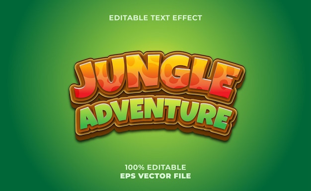 Plantilla de efecto de texto de aventura en la jungla 3D