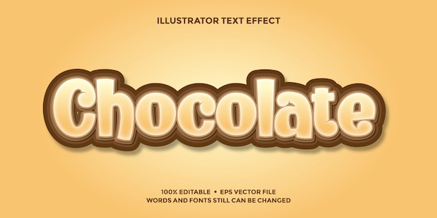 Vector plantilla de efecto de texto de chocolate editable