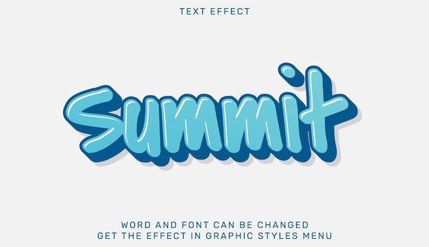 plantilla de efecto de texto de cumbre en diseño 3D