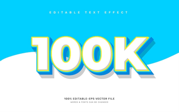 plantilla de efecto de texto editable de 100k seguidores