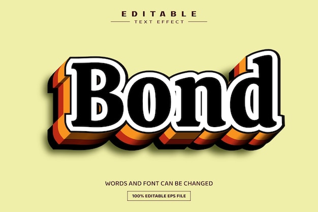 Plantilla de efecto de texto editable en 3D de Bond