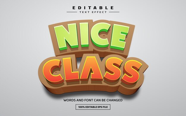 Plantilla de efecto de texto editable 3D de buena clase