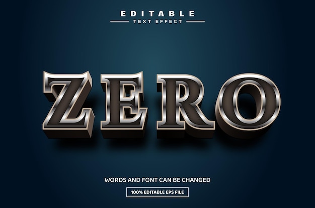 Plantilla de efecto de texto editable 3d cero