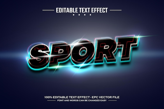plantilla de efecto de texto editable 3D deportivo