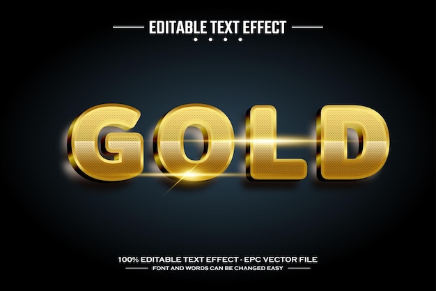 Plantilla de efecto de texto editable 3D dorado