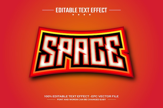 Plantilla de efecto de texto editable 3d de espacio