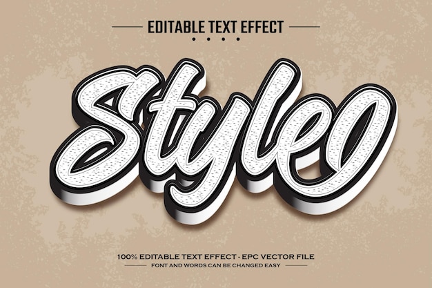 Plantilla de efecto de texto editable 3D de estilo