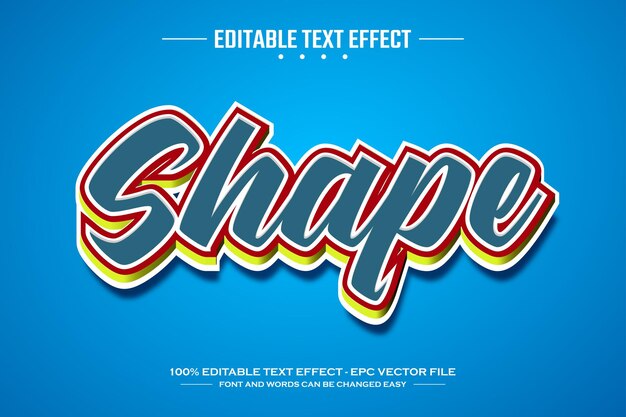 Plantilla de efecto de texto editable en 3D de forma