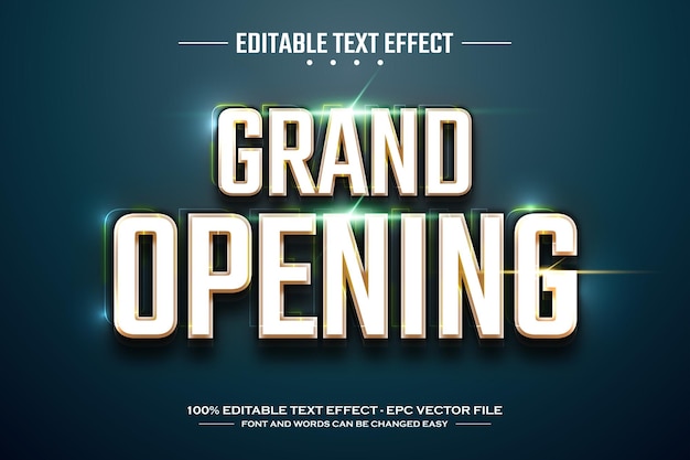 Plantilla de efecto de texto editable 3D de gran apertura