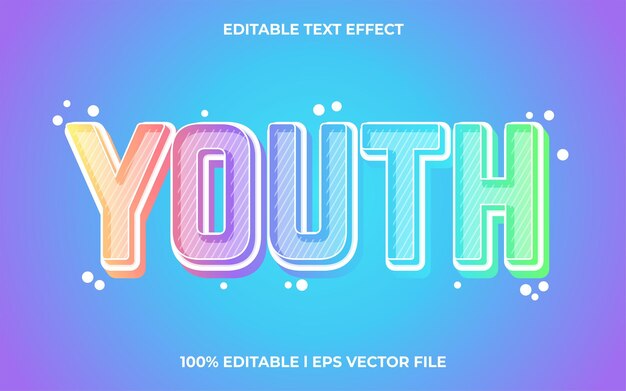 plantilla de efecto de texto editable 3d para jóvenes con uso de estilo 3d para logotipo y marca comercial