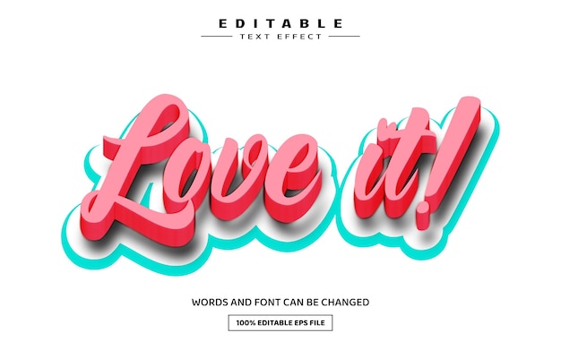 Plantilla de efecto de texto editable 3D Love