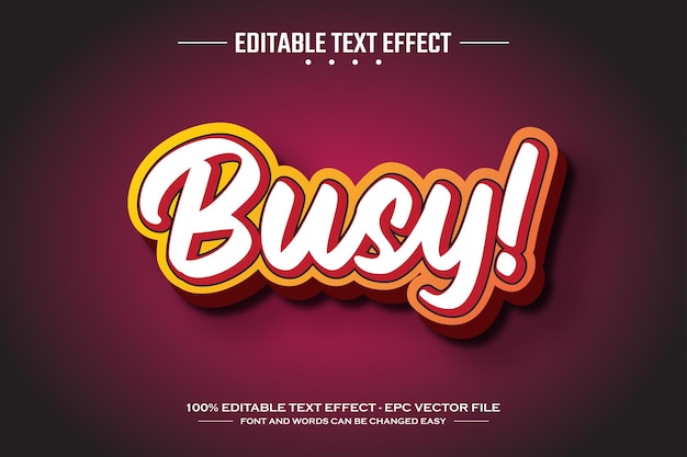 plantilla de efecto de texto editable en 3D ocupada