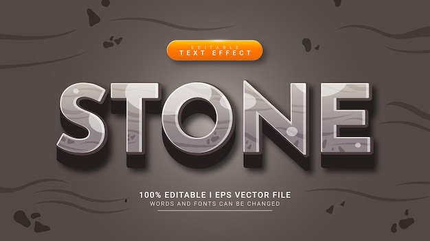 Plantilla de efecto de texto editable 3d de piedra