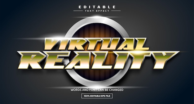 Plantilla de efecto de texto editable 3D de realidad virtual