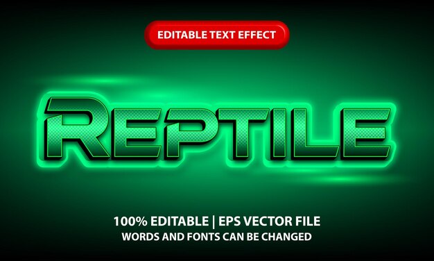 Plantilla de efecto de texto editable 3d de reptil