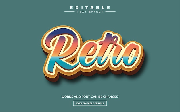 Plantilla de efecto de texto editable 3d retro