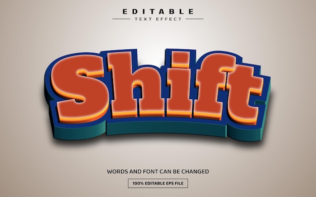 Plantilla de efecto de texto editable 3D Shift
