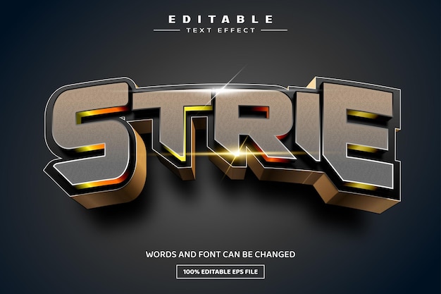 Plantilla de efecto de texto editable 3D Strike