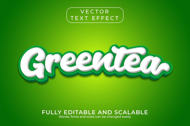 Plantilla de efecto de texto editable 3D de té verde